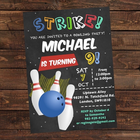 bowling party invitation template free