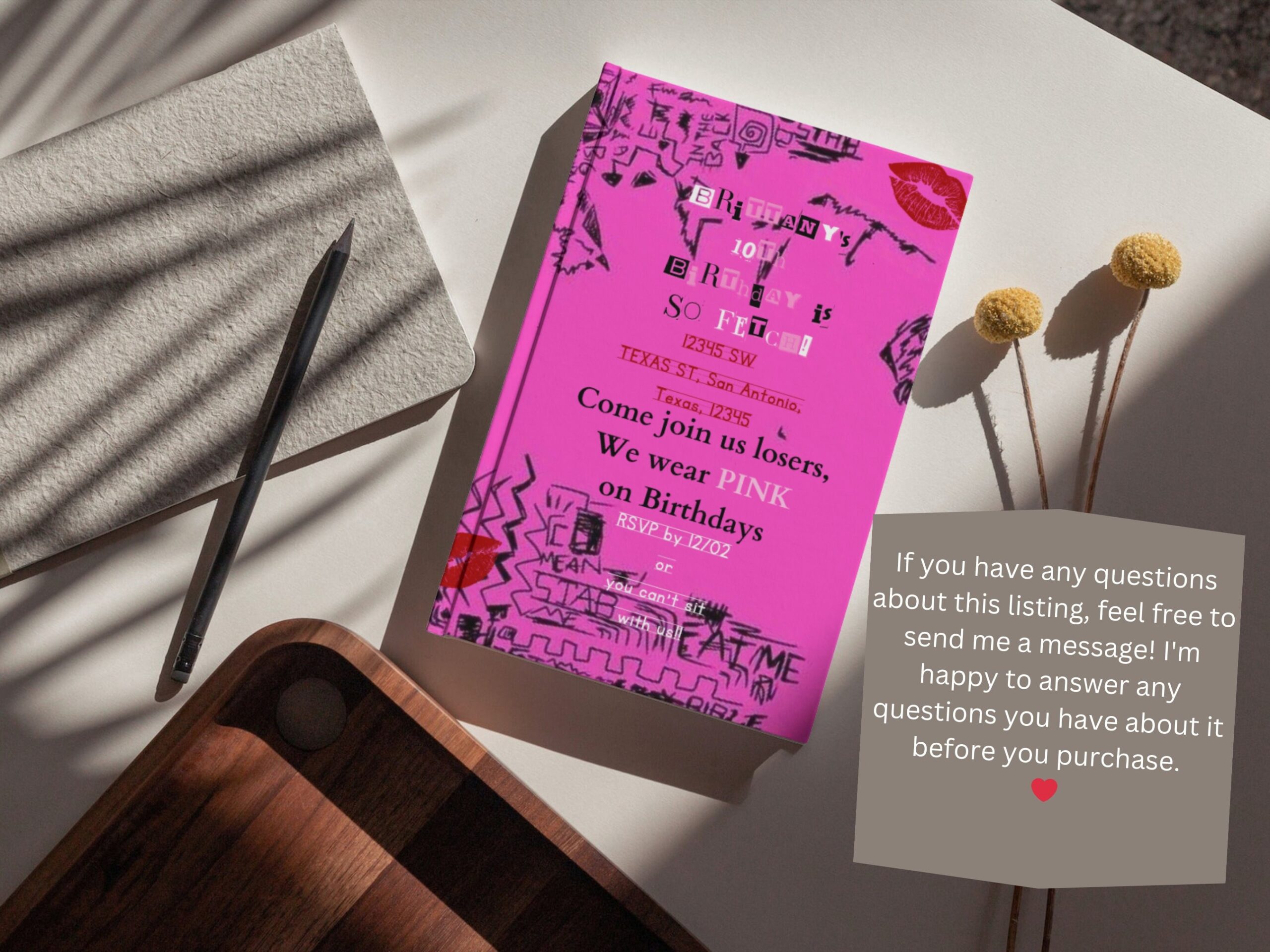 burn book invitation template free