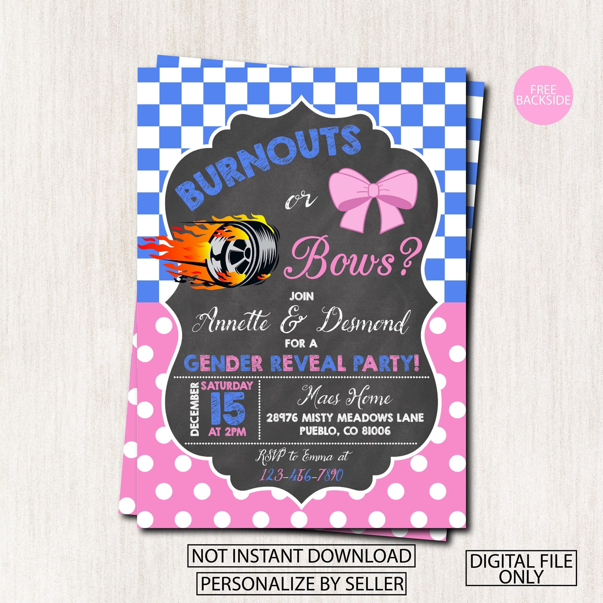 Burnouts Or Bows Invitation Template Free Printable Word Searches