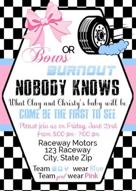 burnouts or bows invitation template free