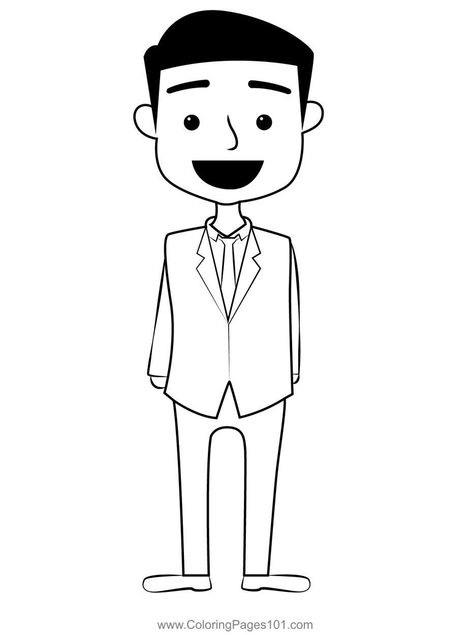 Business Man Coloring Page For Kids Free Men Printable Coloring Pages