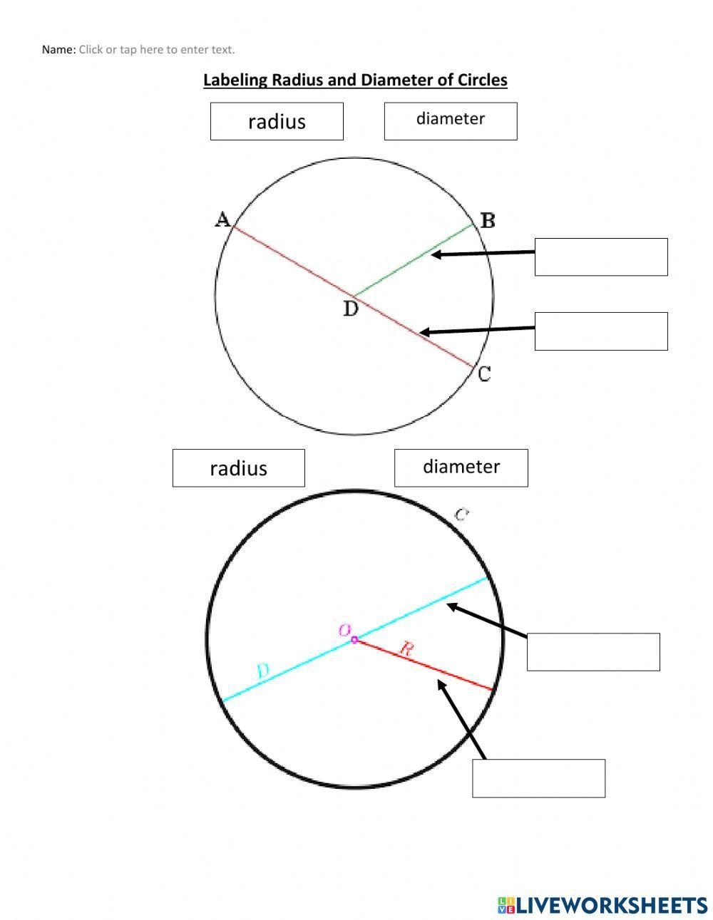 Calculate Radius And Diameter Of Circles From Circumference A