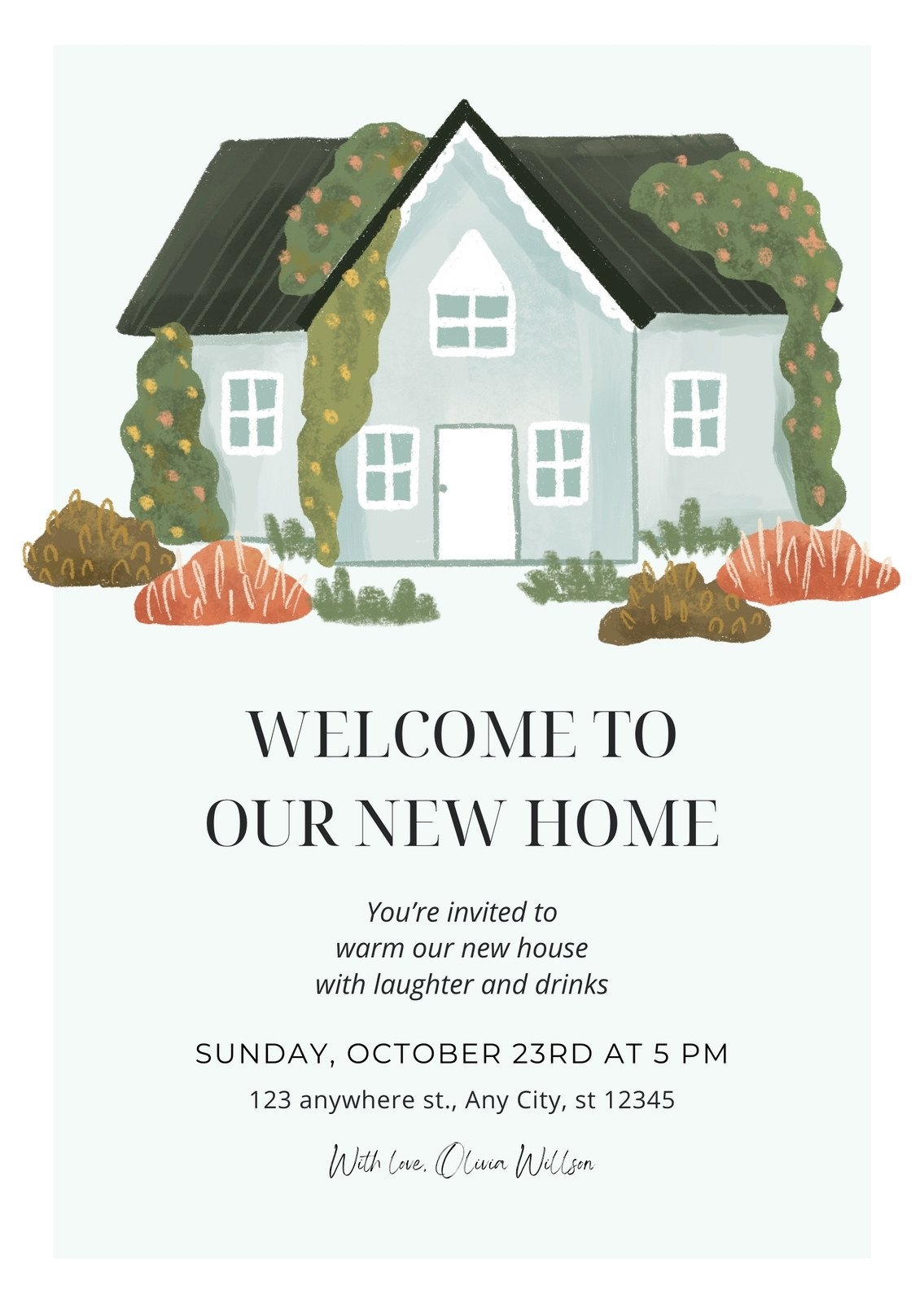 Canva House Warming Template Invitation