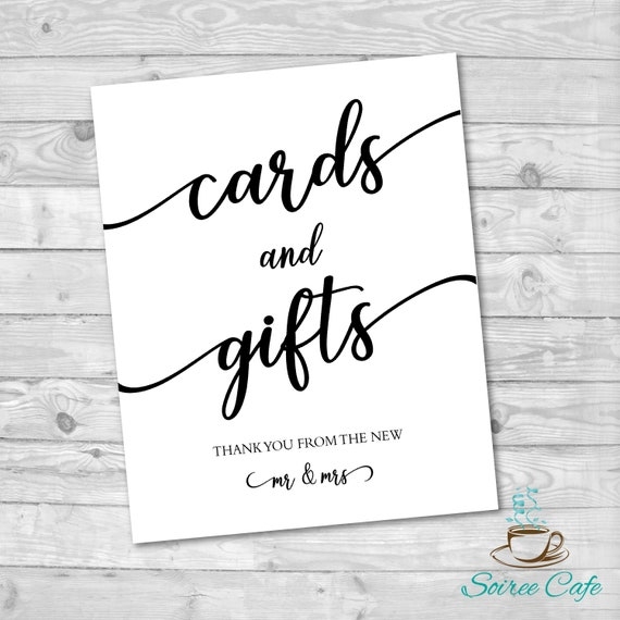 free printable wedding cards and gifts sign