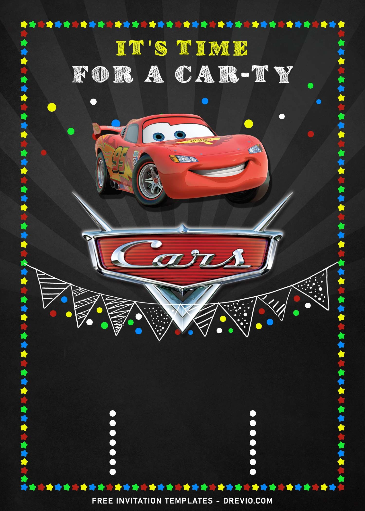 cars birthday invitation template