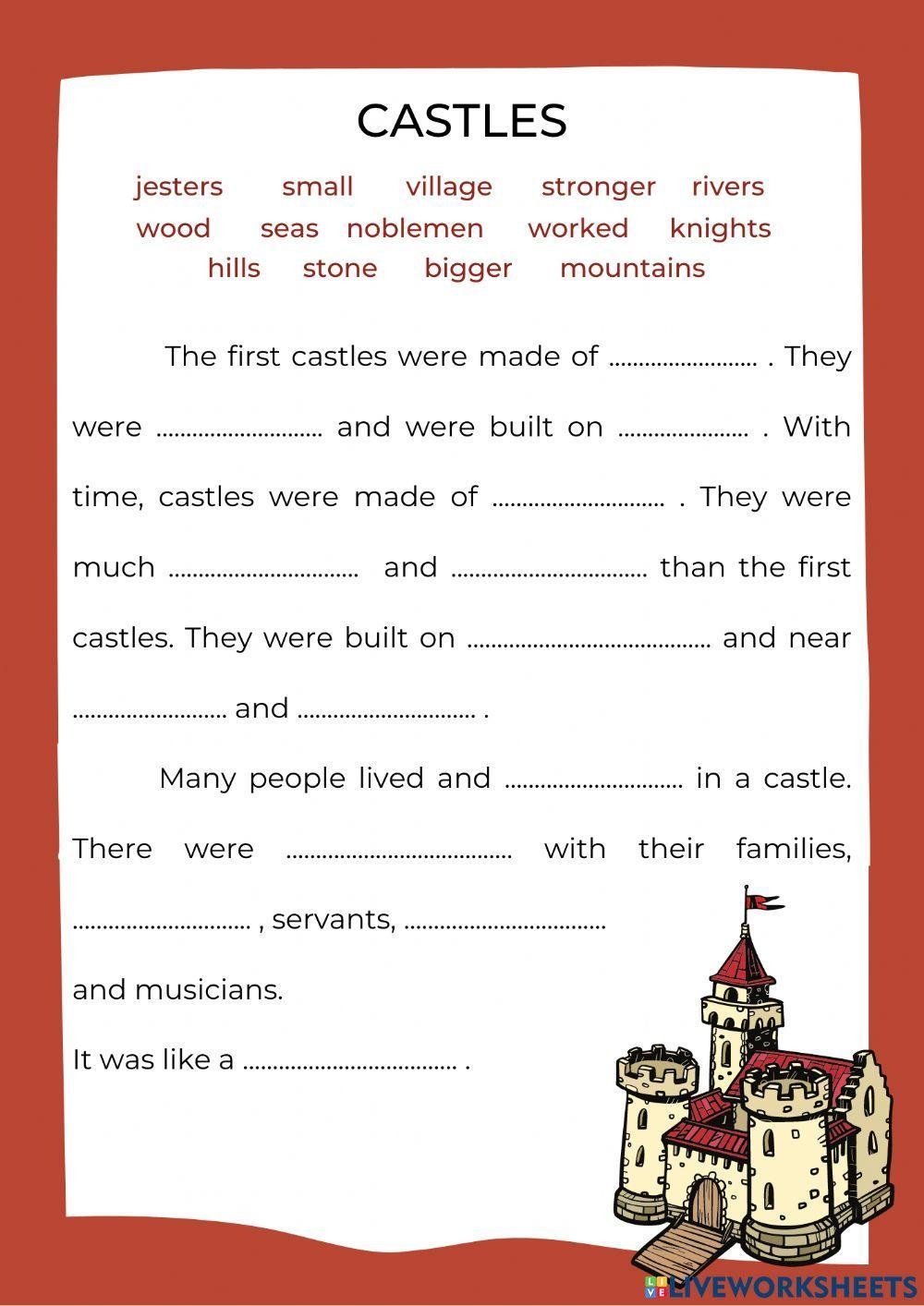 Castle Of Sight Words Coloring Quest Printable Reading Worksheet 