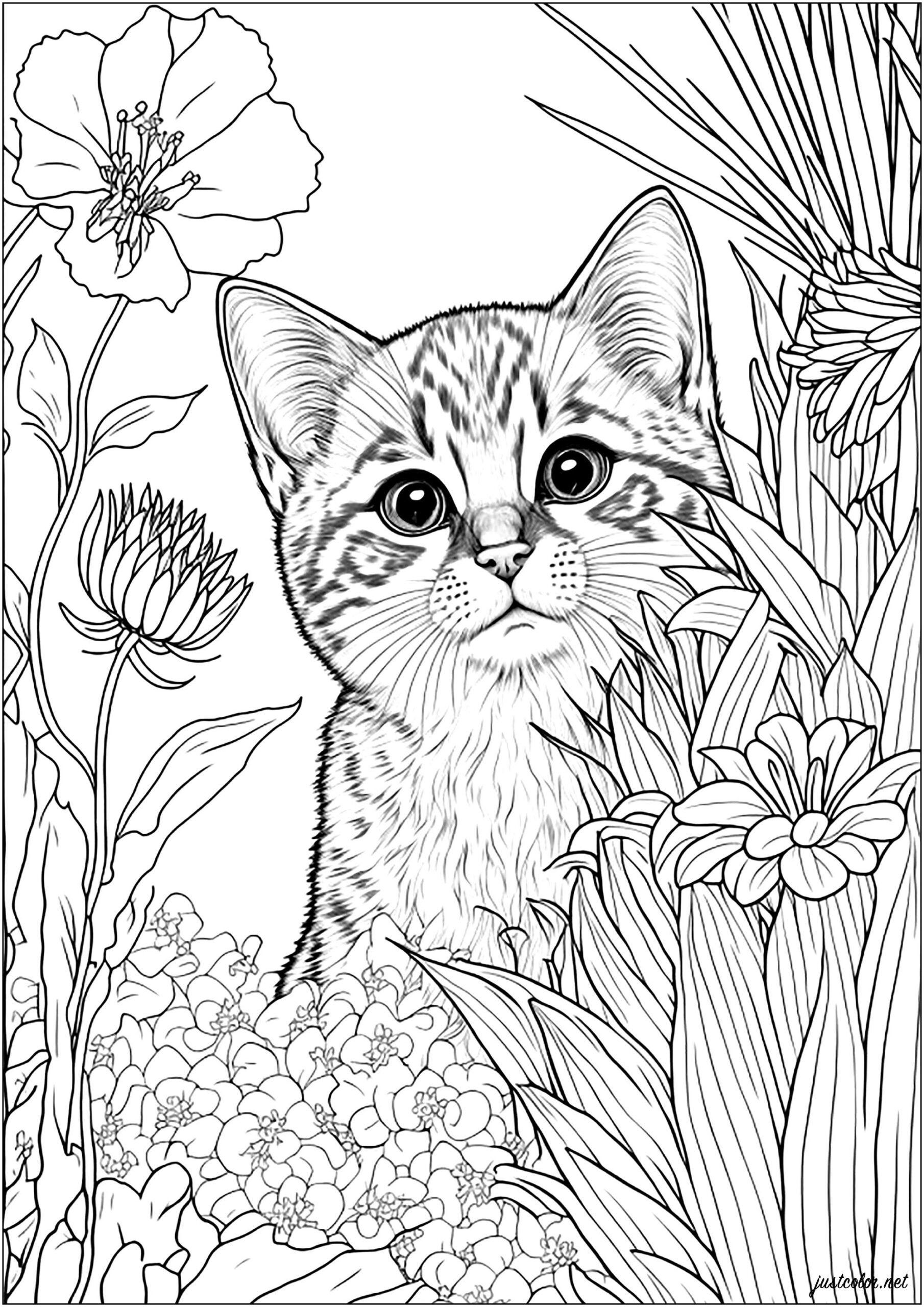cat coloring pages printable free