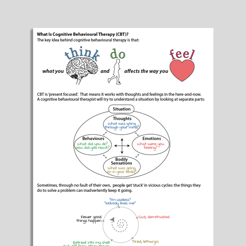 CBT Example And Practice Sheet Worksheet Therapist Aid