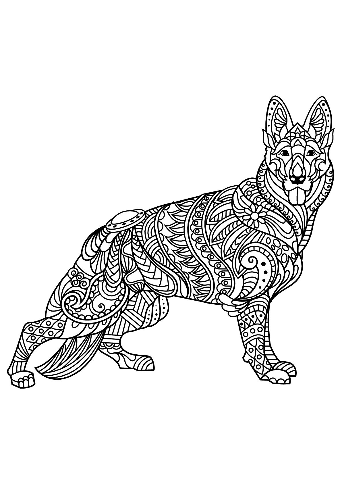 Chien berger allemand Dogs Kids Coloring Pages