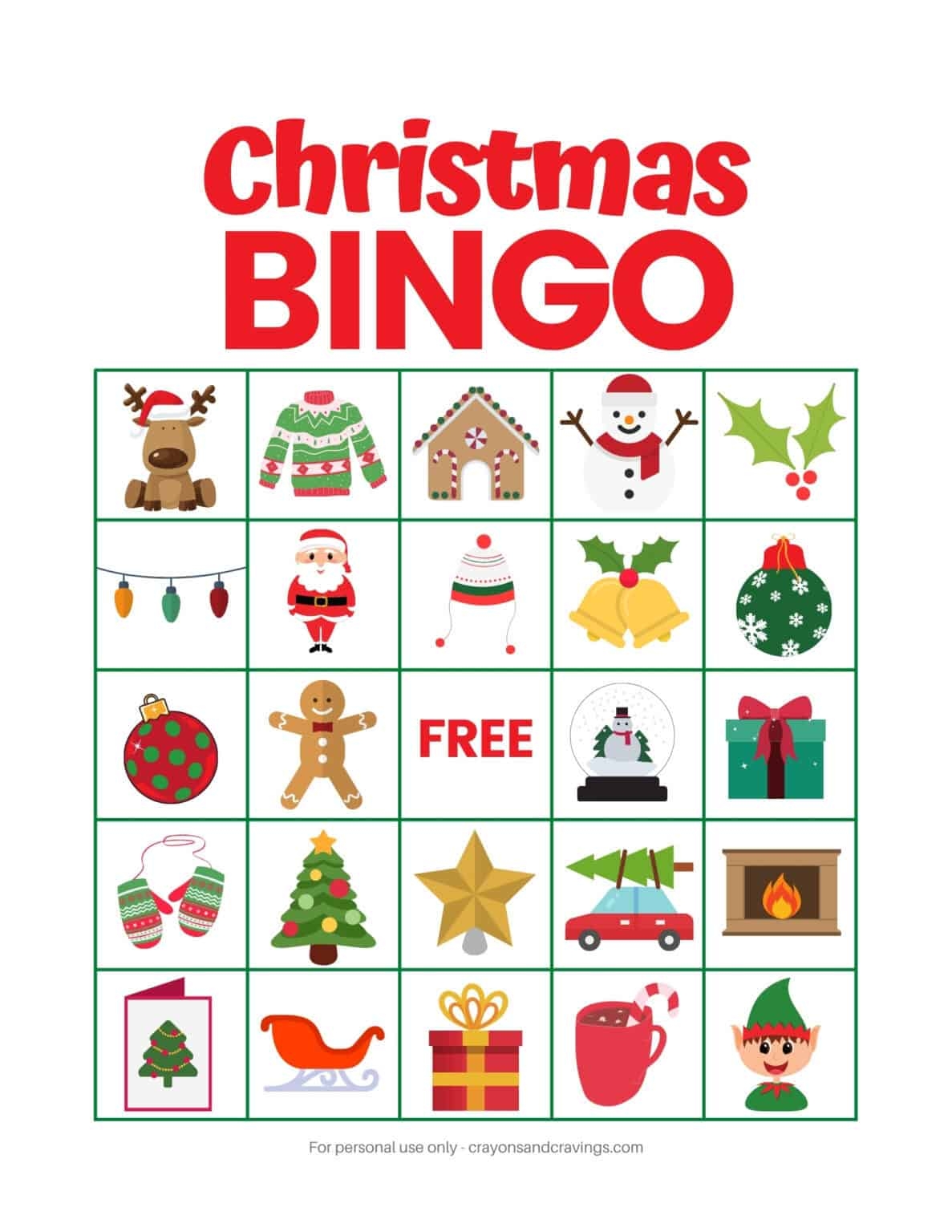 free printable preschool christmas bingo cards