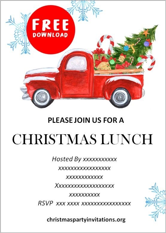 Christmas Lunch Invite Template Printable And Enjoyable Learning
