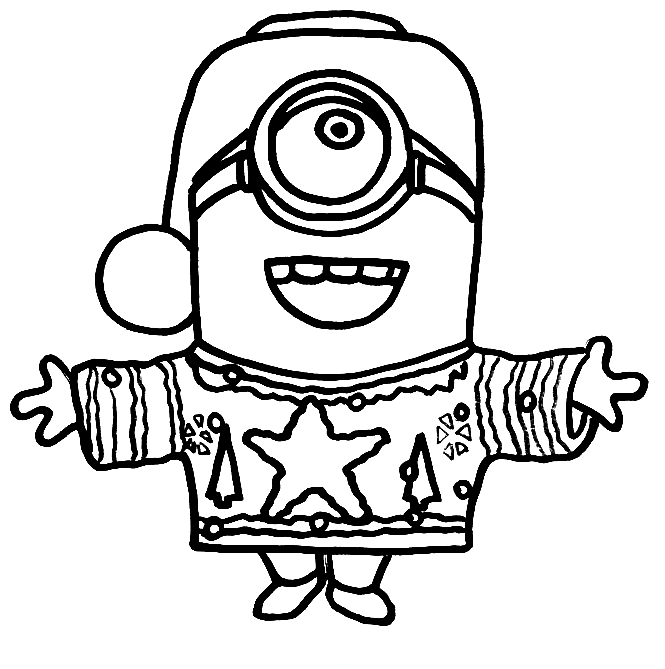 Christmas Minion Coloring Page Free Printable Coloring Pages
