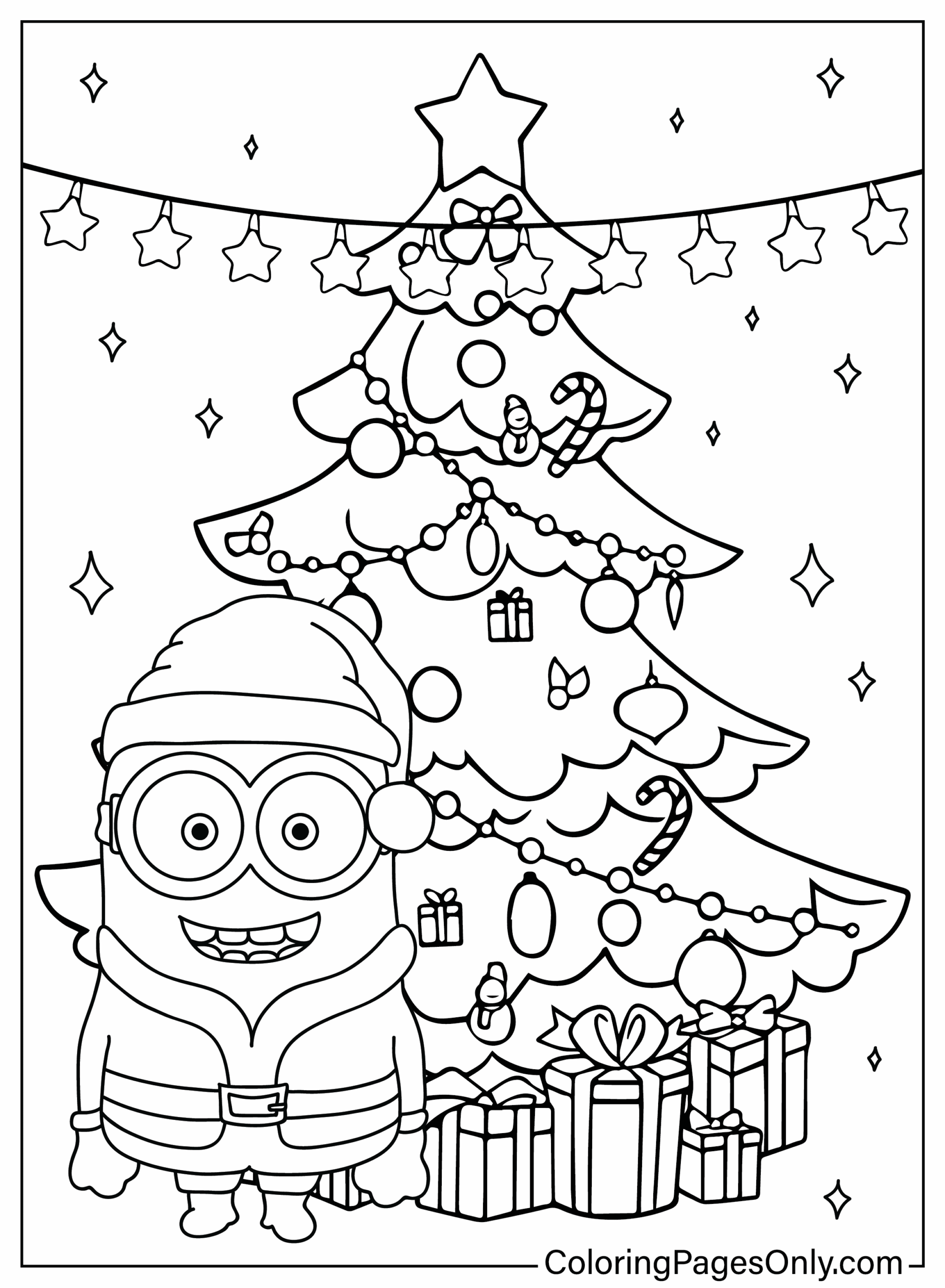 Christmas Minion Coloring Page Free Printable Coloring Pages