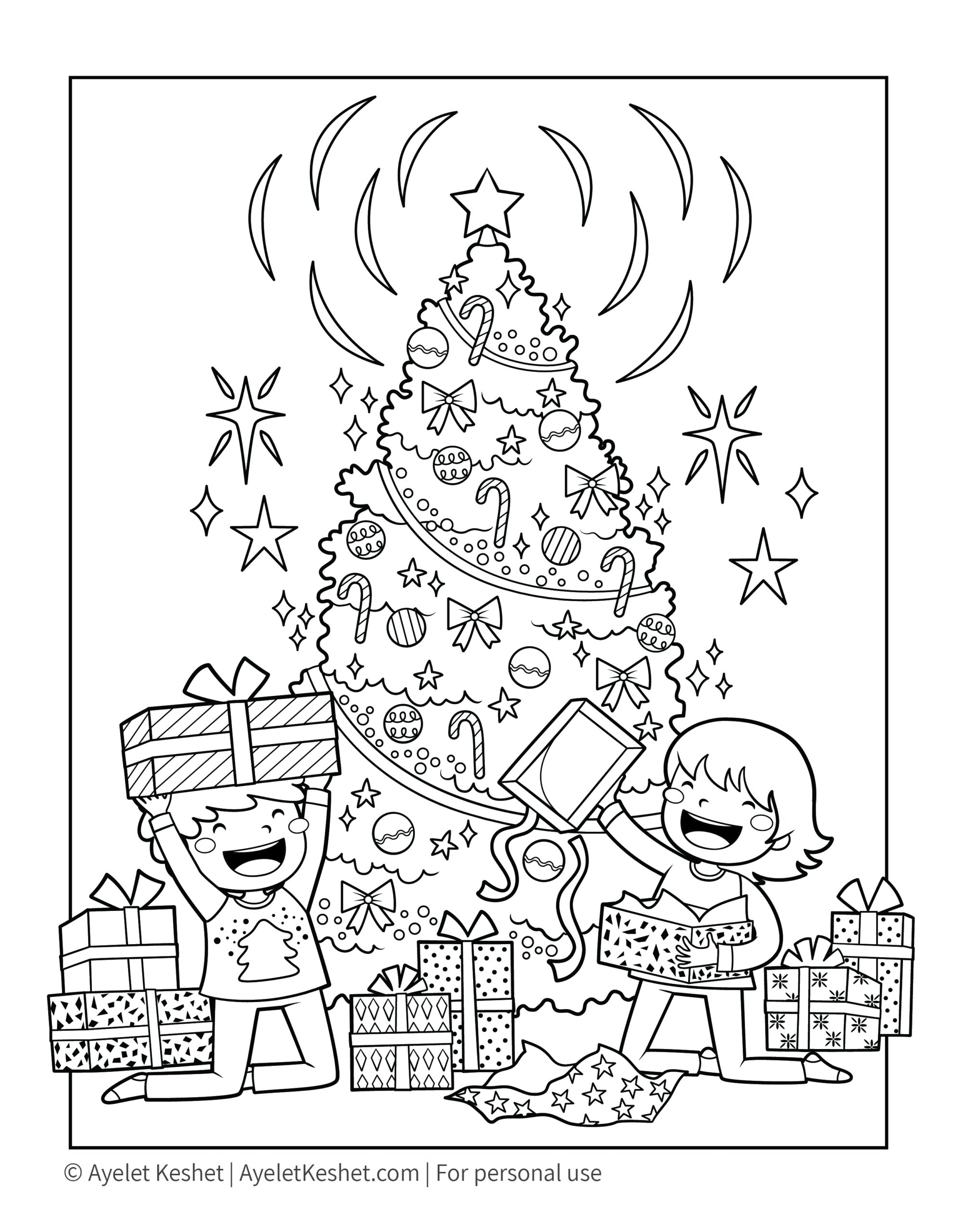 free christmas color pages