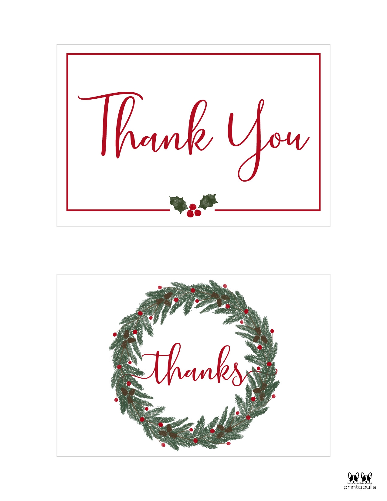 Christmas Thank You Cards 25 Free Printable Cards PrintaBulk