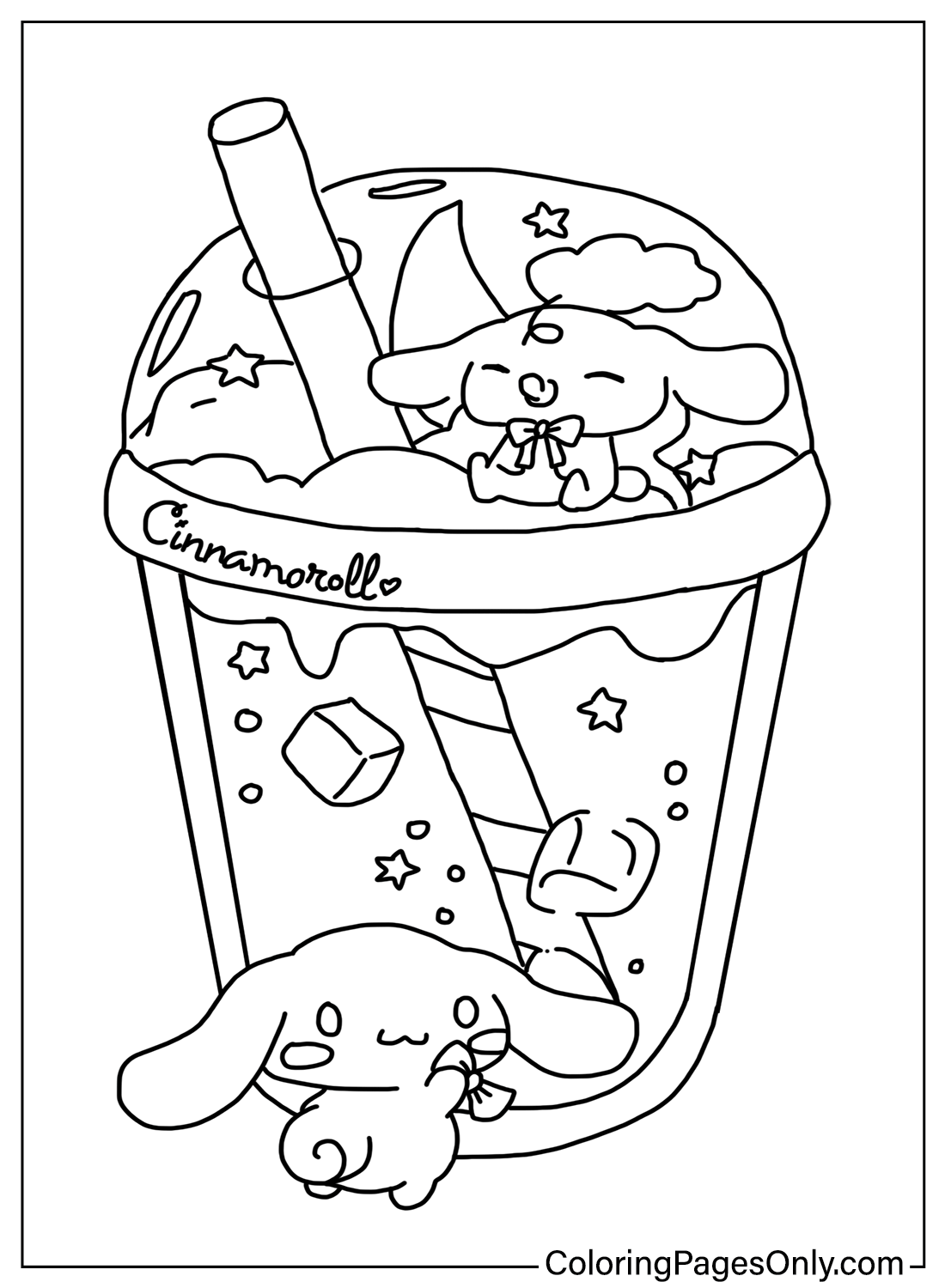 Cinnamon Roll Coloring Pages