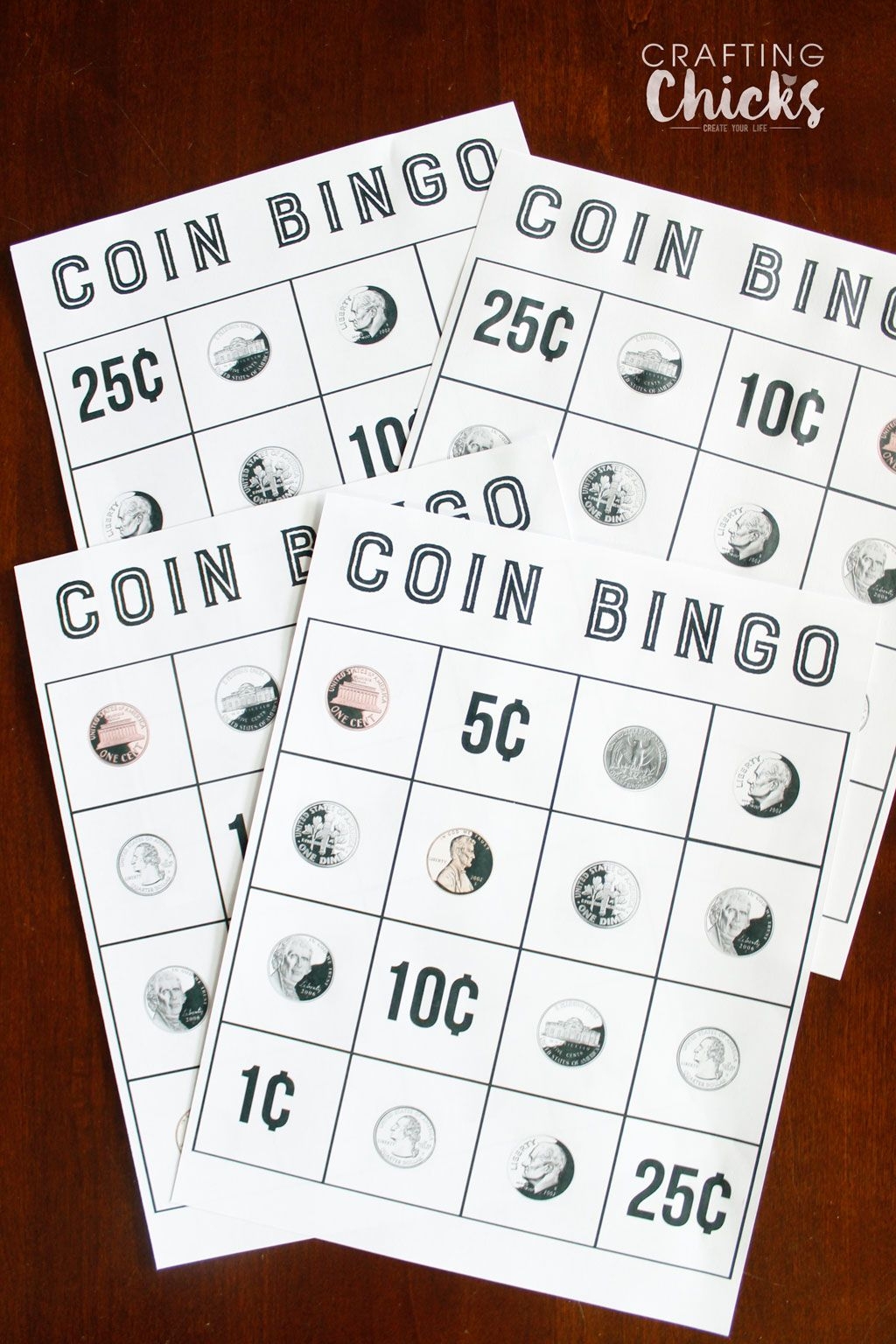 Coin Bingo Free Printable The Crafting Chicks Printable Bingo Cards