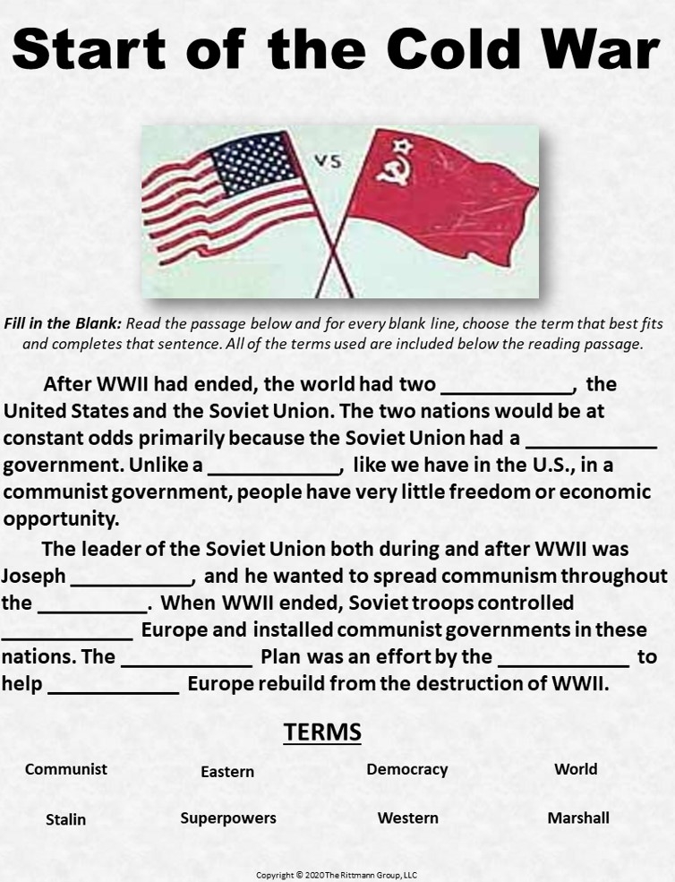 Cold War Vocabulary Worksheet Easy Tips Tricks Worksheets Library