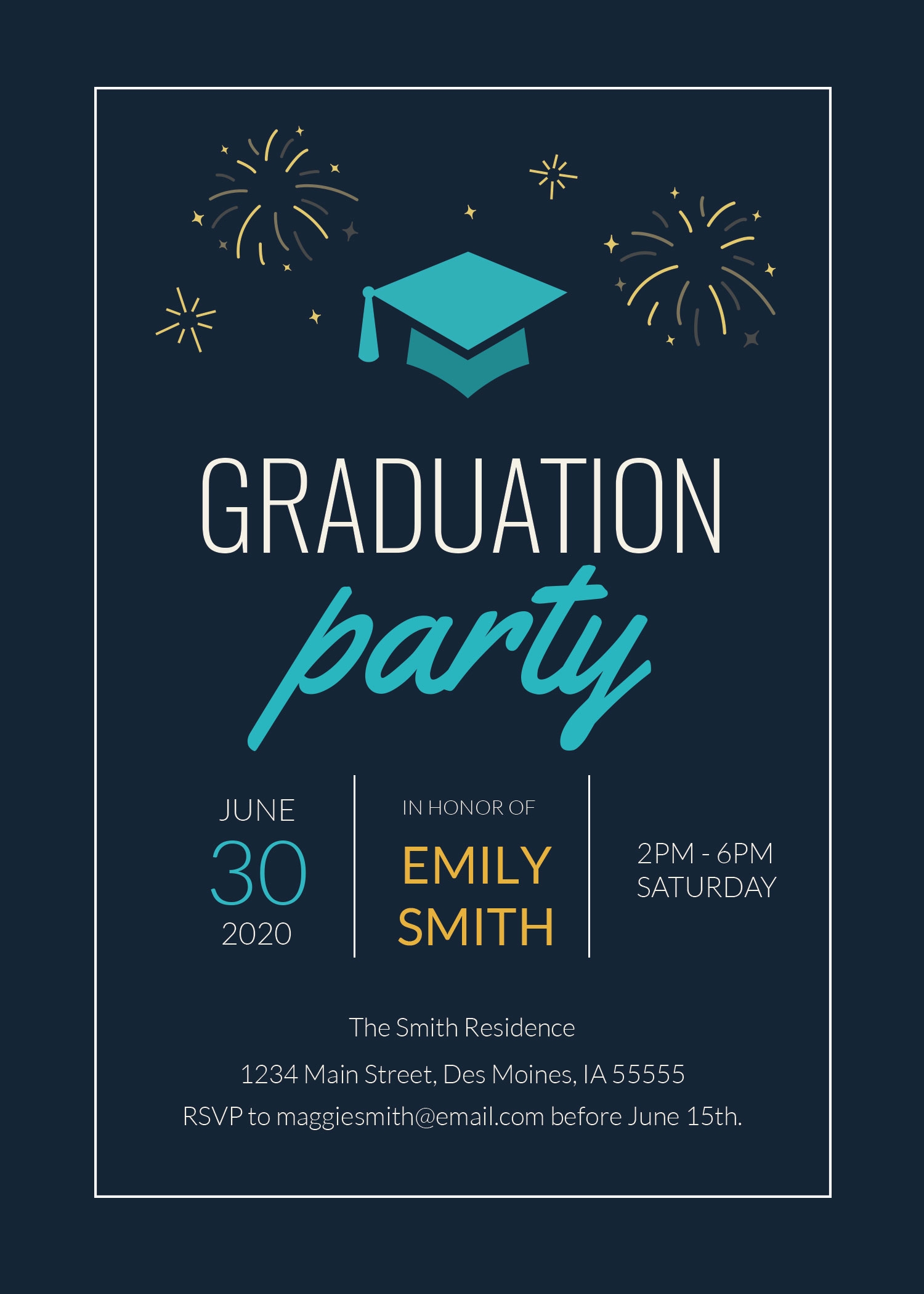 College Graduation Invitation Template In Adobe Photoshop Illustrator 