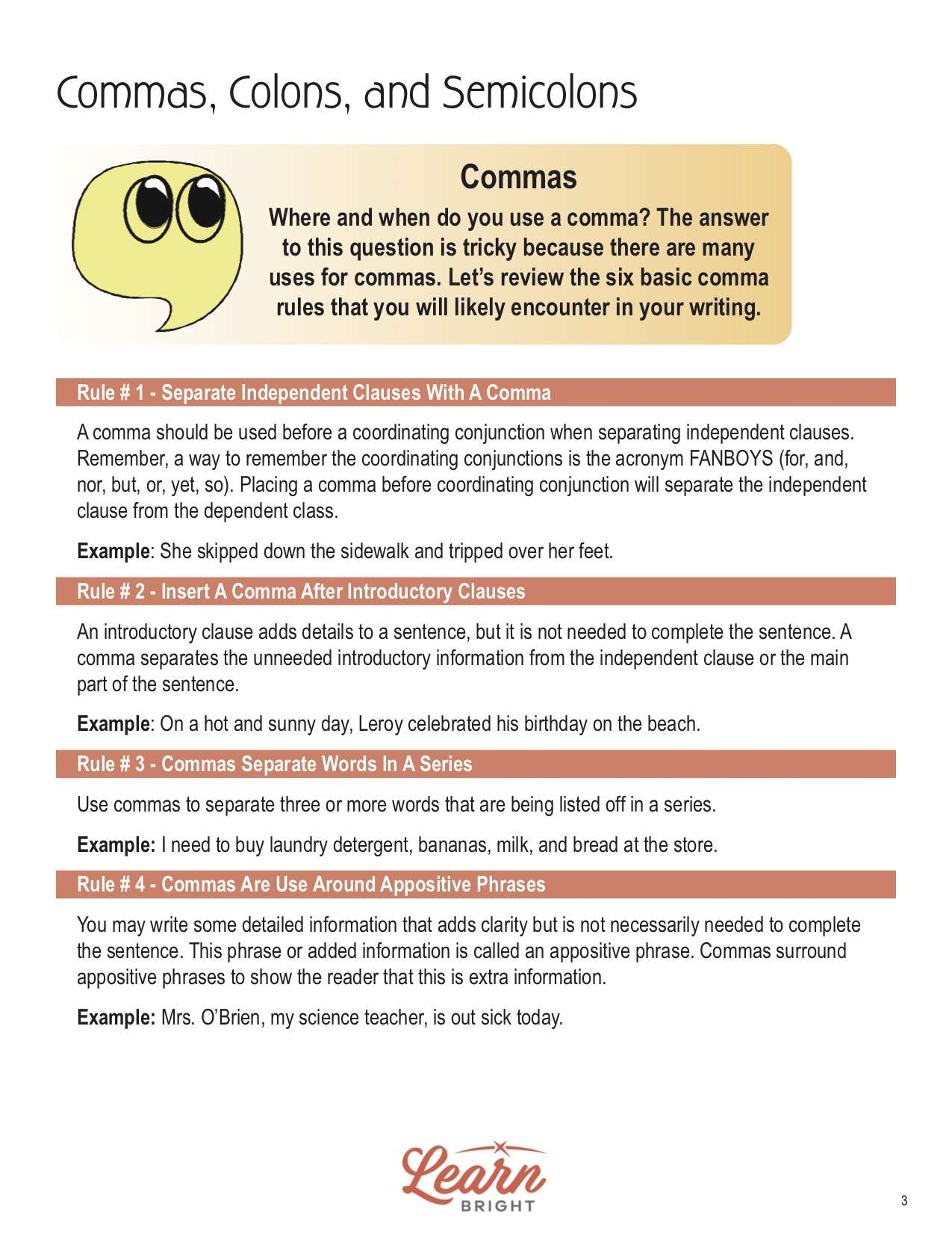 Colons Semicolons And Dashes 4th Grade 5th Grade Writing 