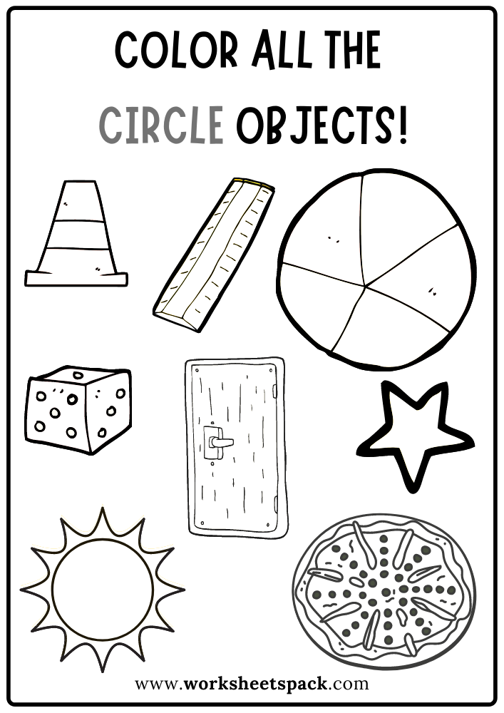 Color All The Circle Worksheet Circle Shape Activity Sheets Free 