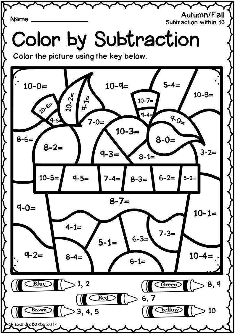 color by code math worksheets
