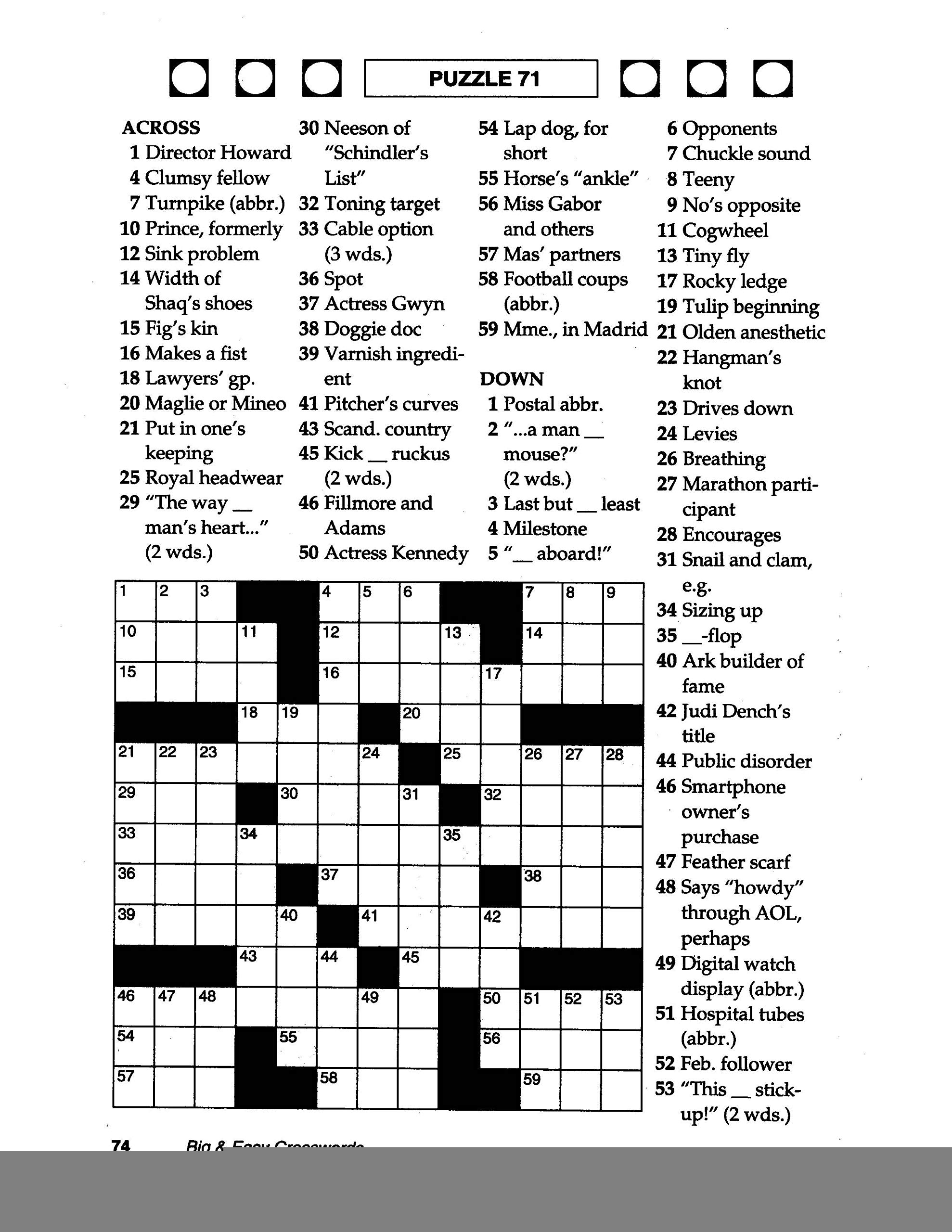 Coloring Coloring Free Large Print Crosswords Easy For Seniors 