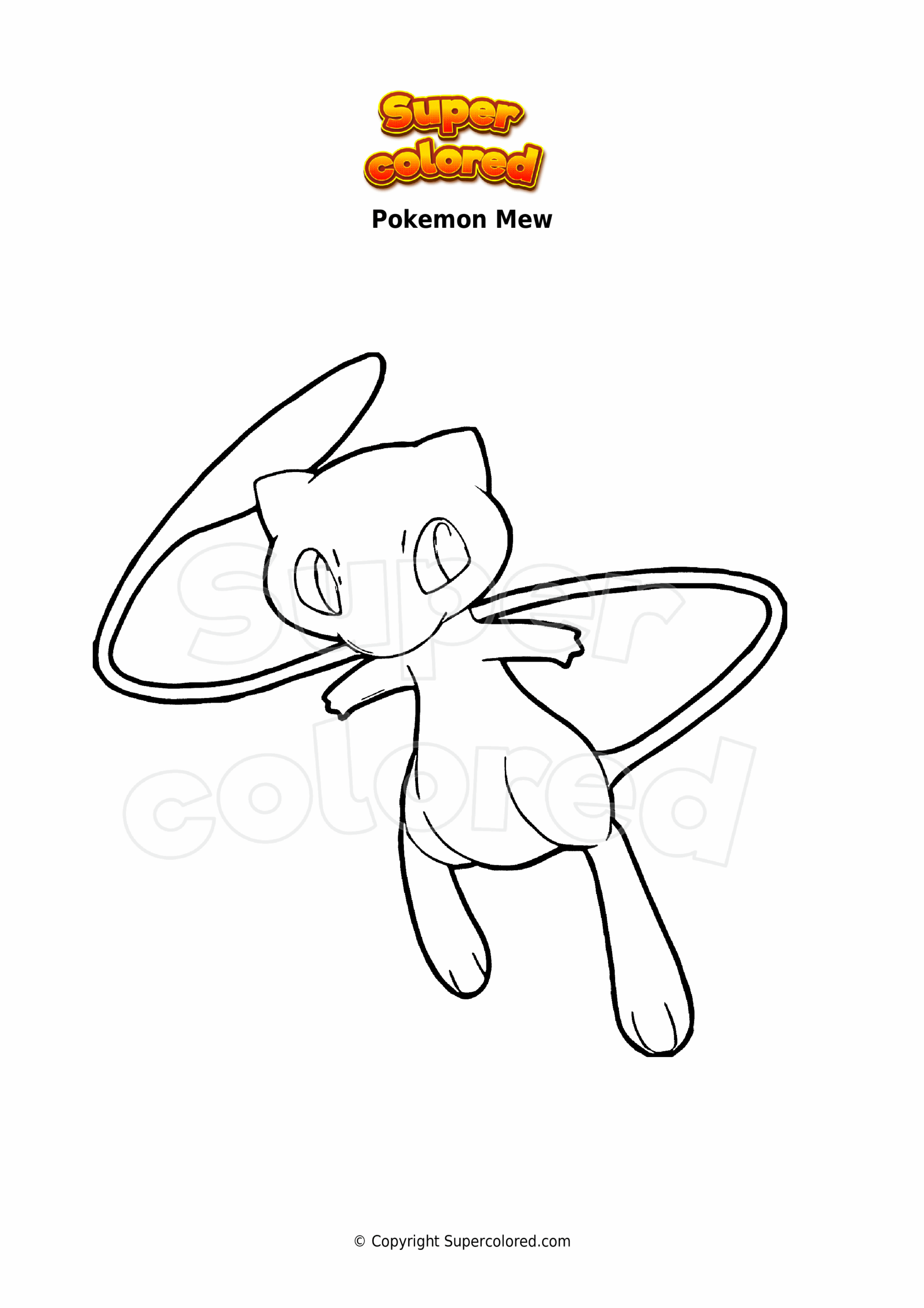 Coloring Page Pokemon Mew Supercolored