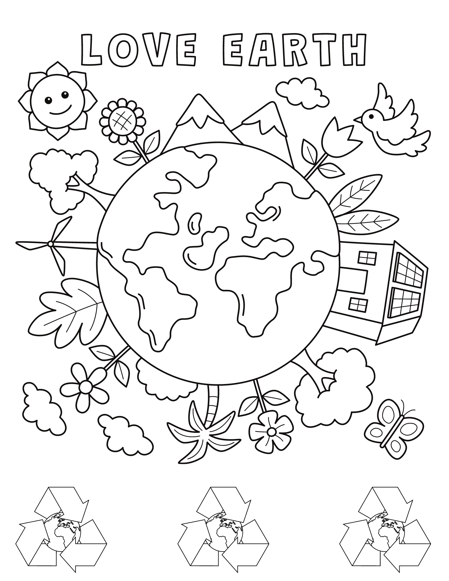 Earth Day Coloring Page