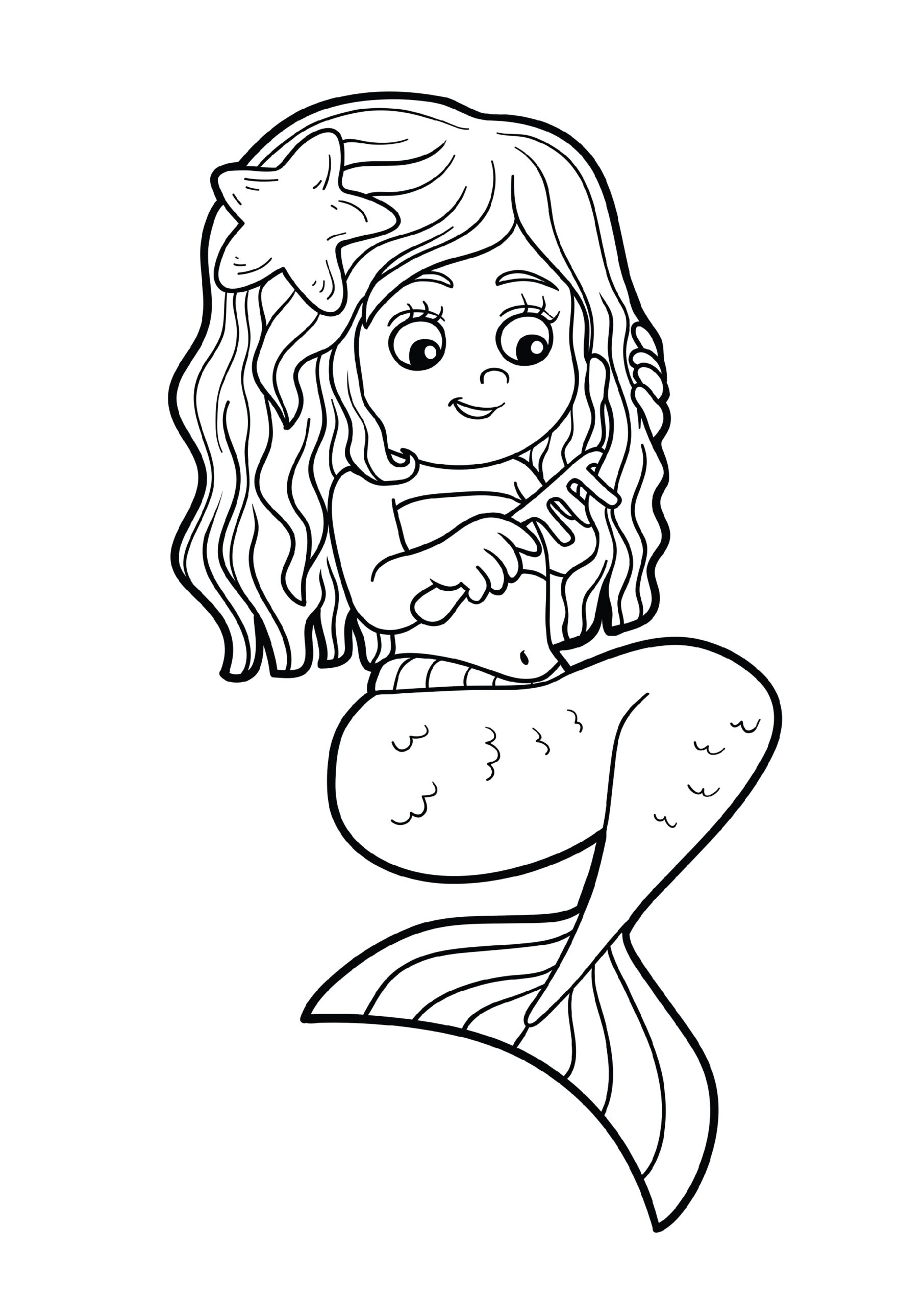 Printable Mermaid Coloring Pages