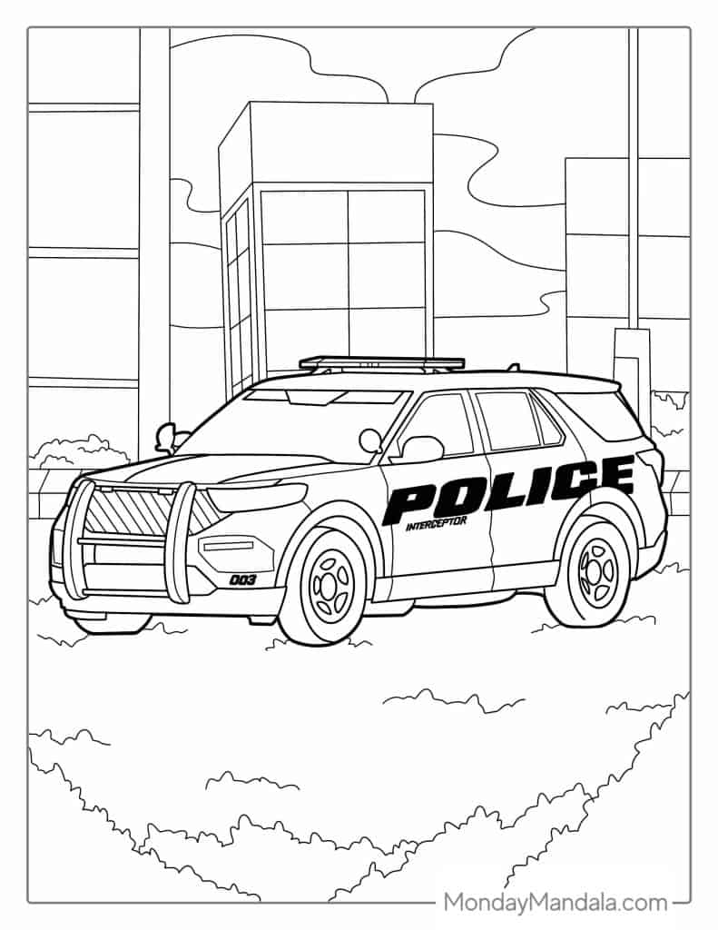 Coloring Pages Suv Police Car Coloring Pages
