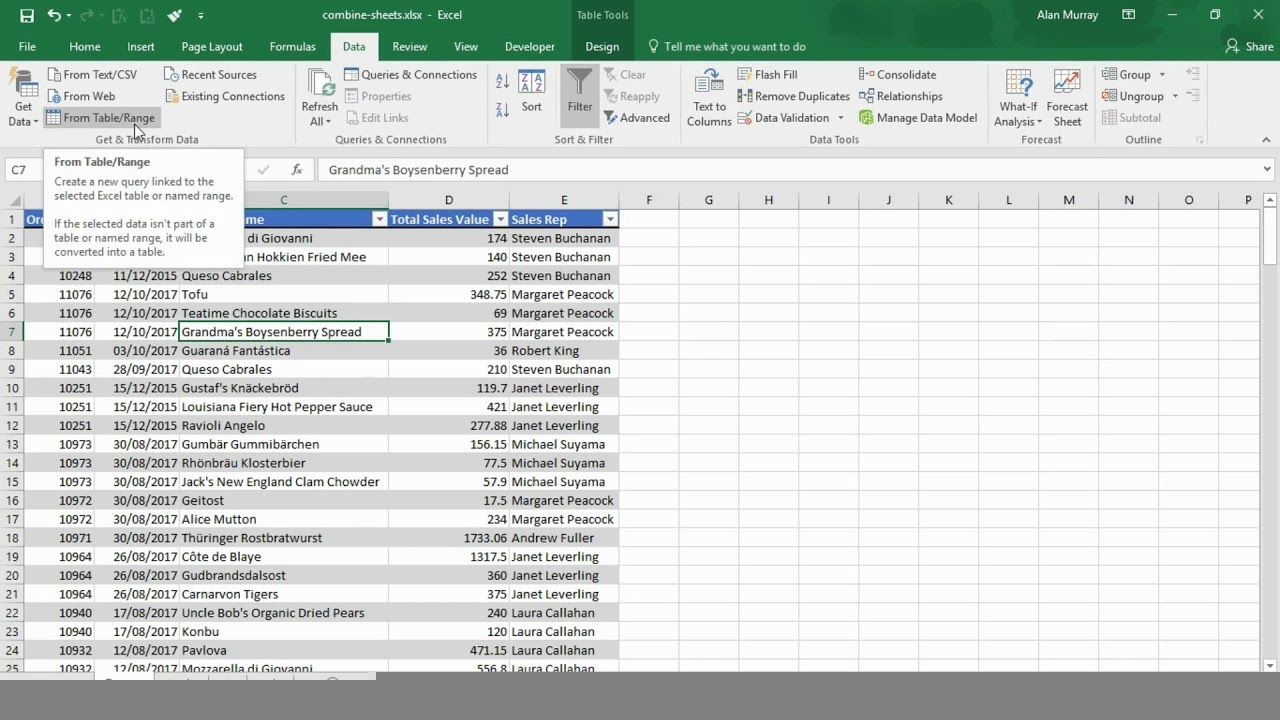 Combine Multiple Excel Worksheets Into One Sheet