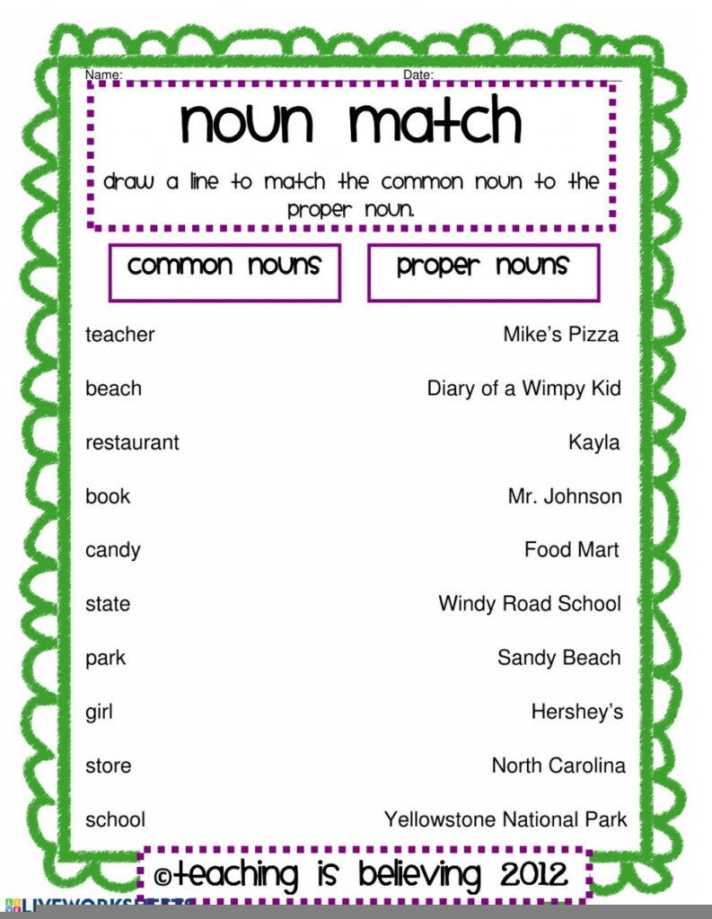 Common And Proper Noun Worksheets CommonWorksheets