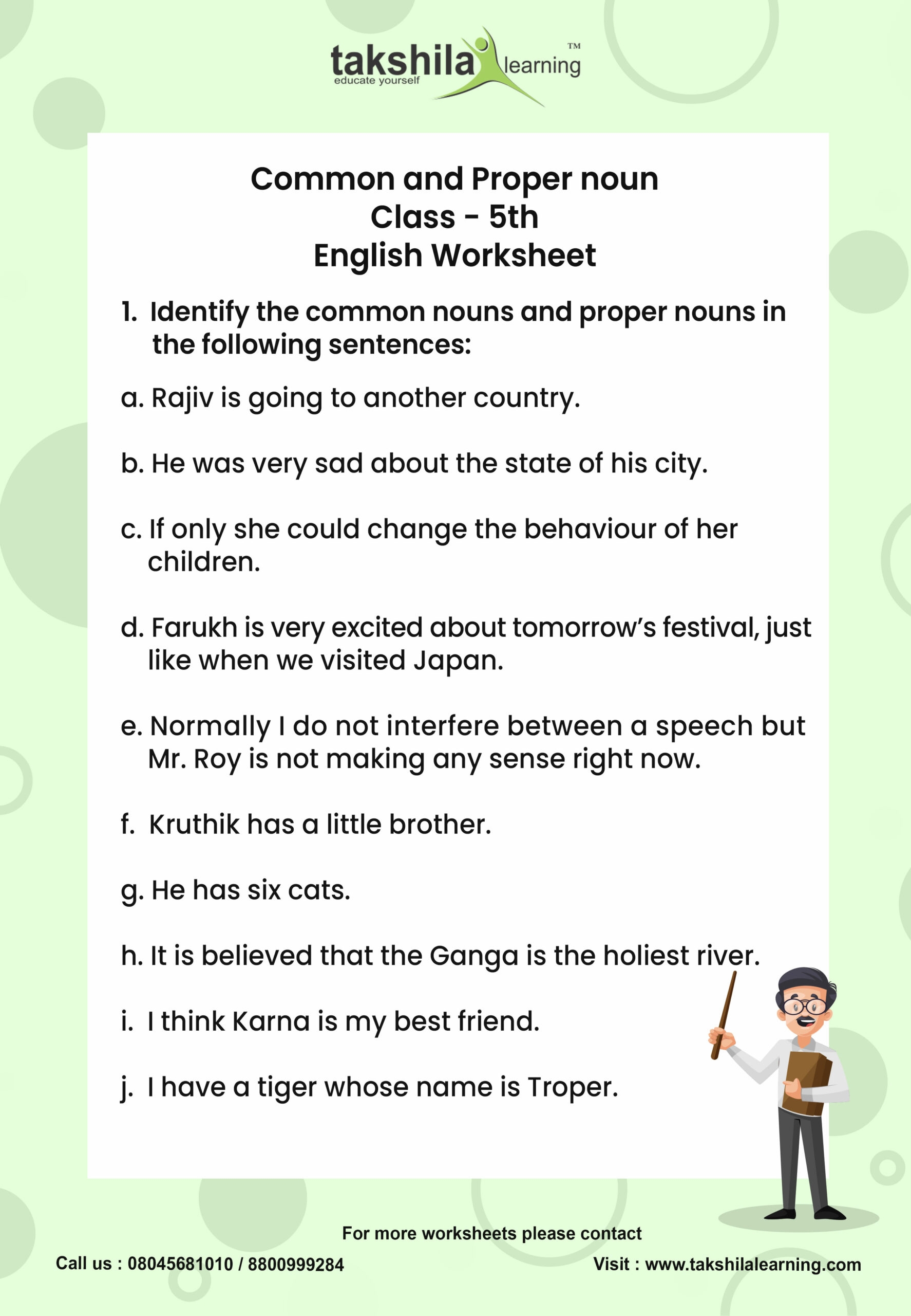 common nouns worksheet