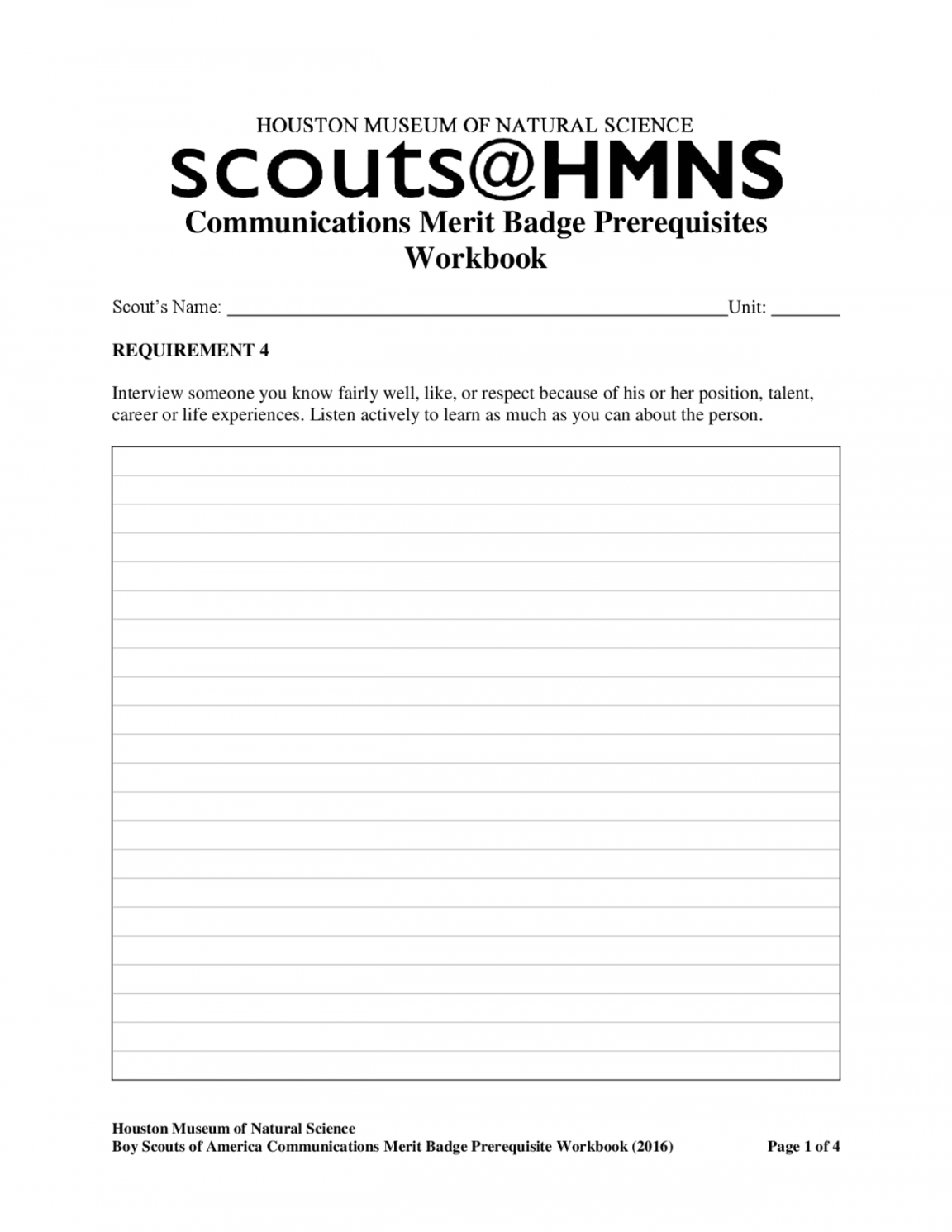 communications merit badge worksheet