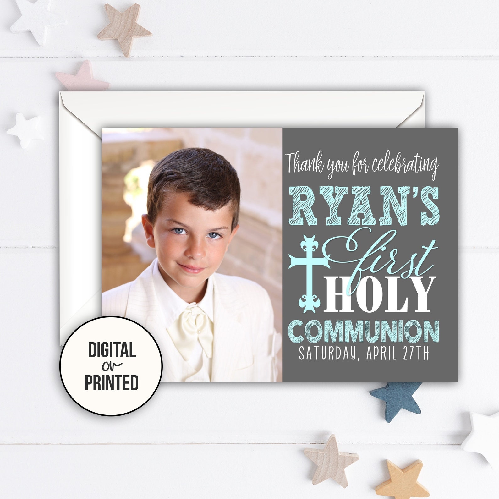 Communion Thank You Cards First Holy Communion 1st Holy Etsy