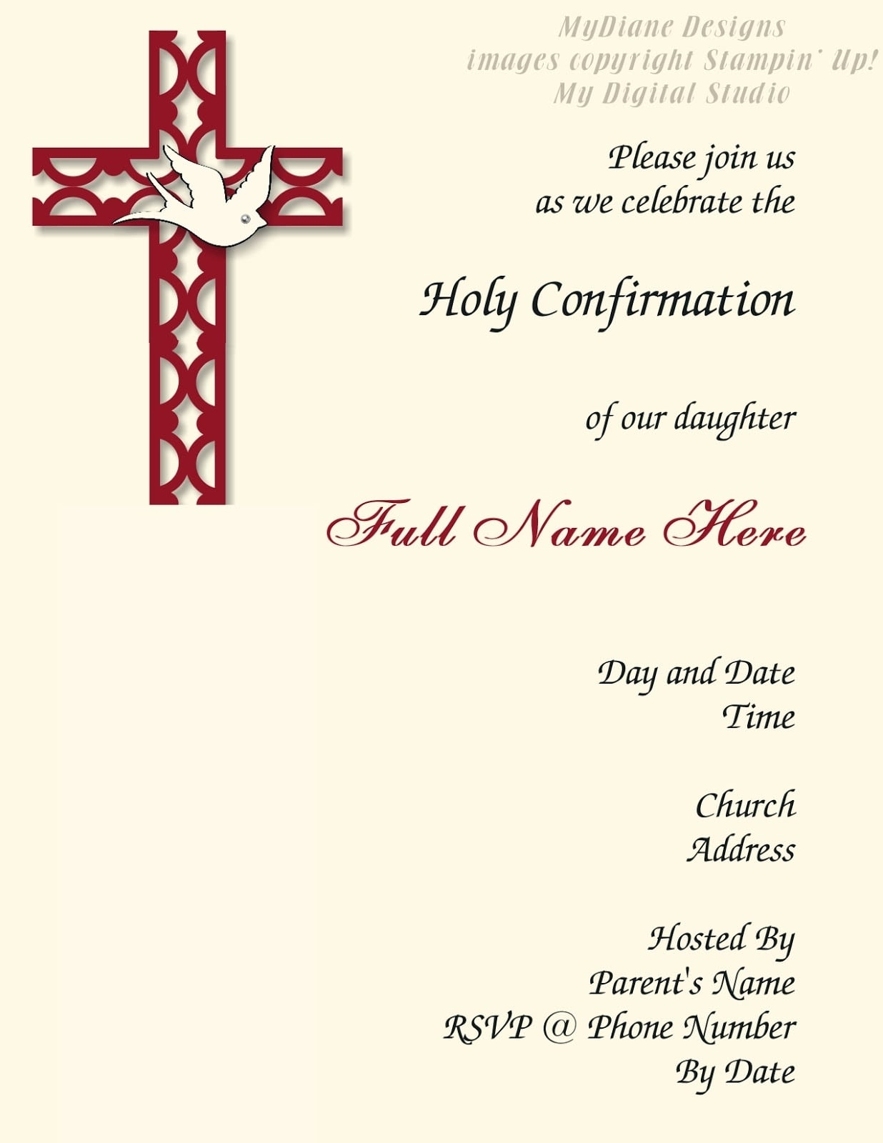 Confirmation Invitation Template