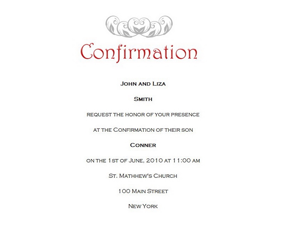 Confirmation Invites Templates