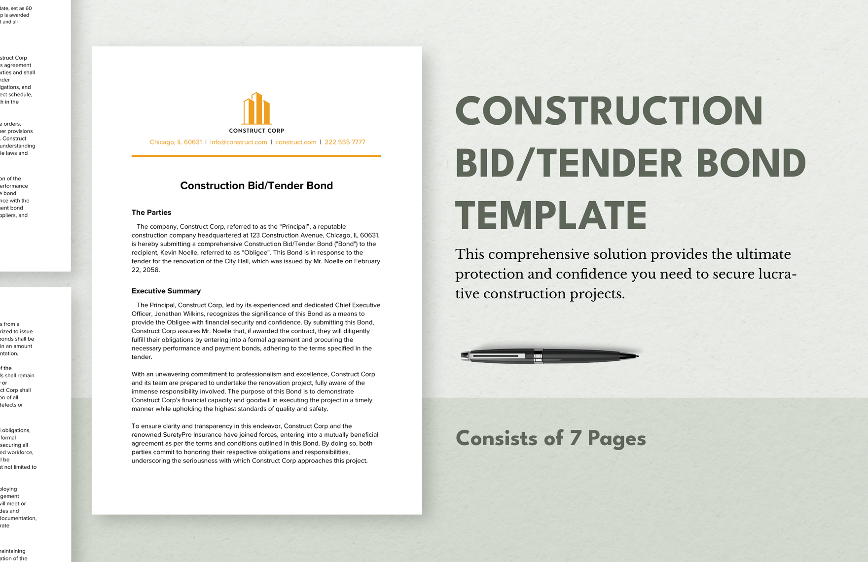 Construction Invitation To Bid ITB Template In Word PDF Google Docs 