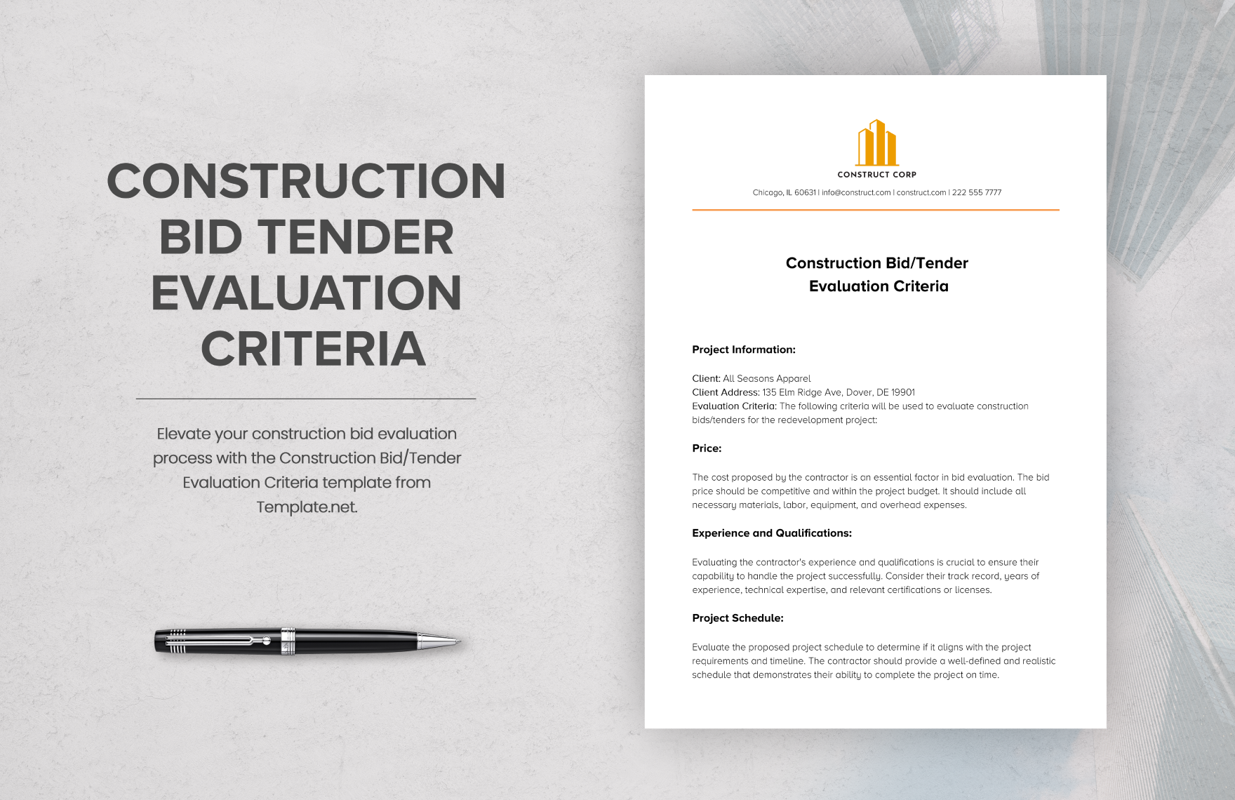 Construction Invitation To Bid ITB Template In Word PDF Google Docs
