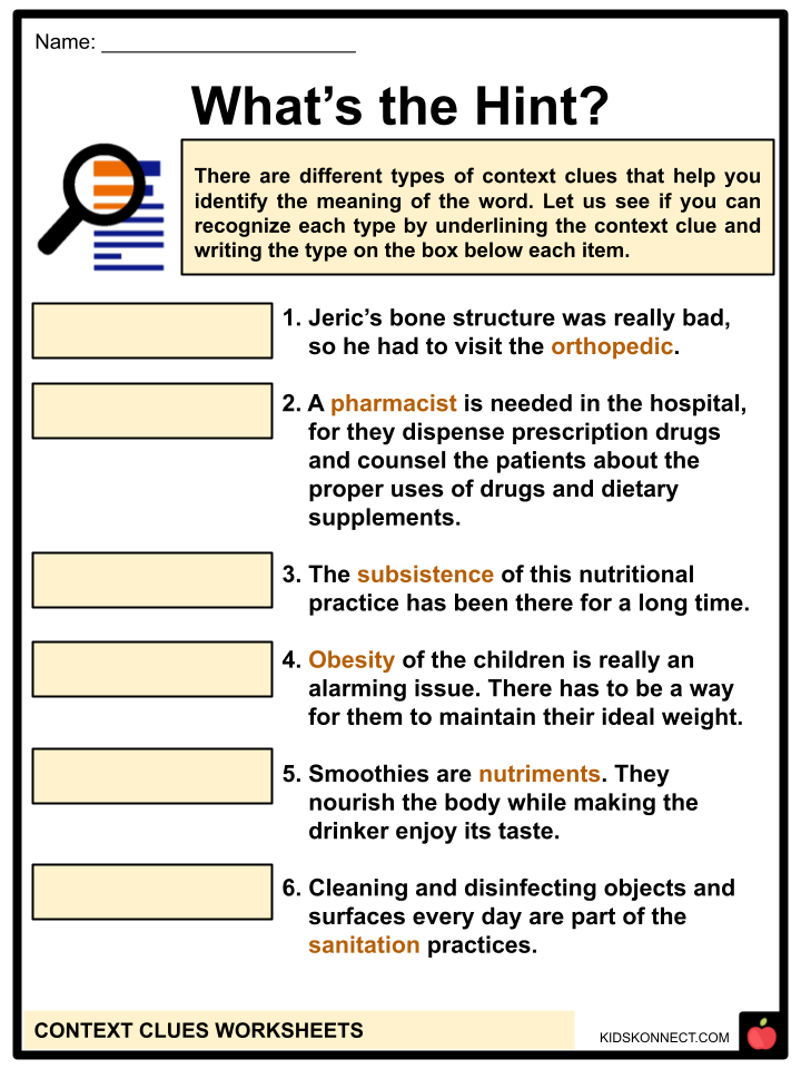 Context Clues Passages Worksheets Graphic Organizers Word 