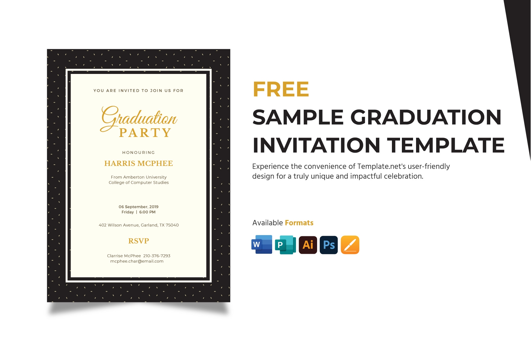md graduation invitation card template