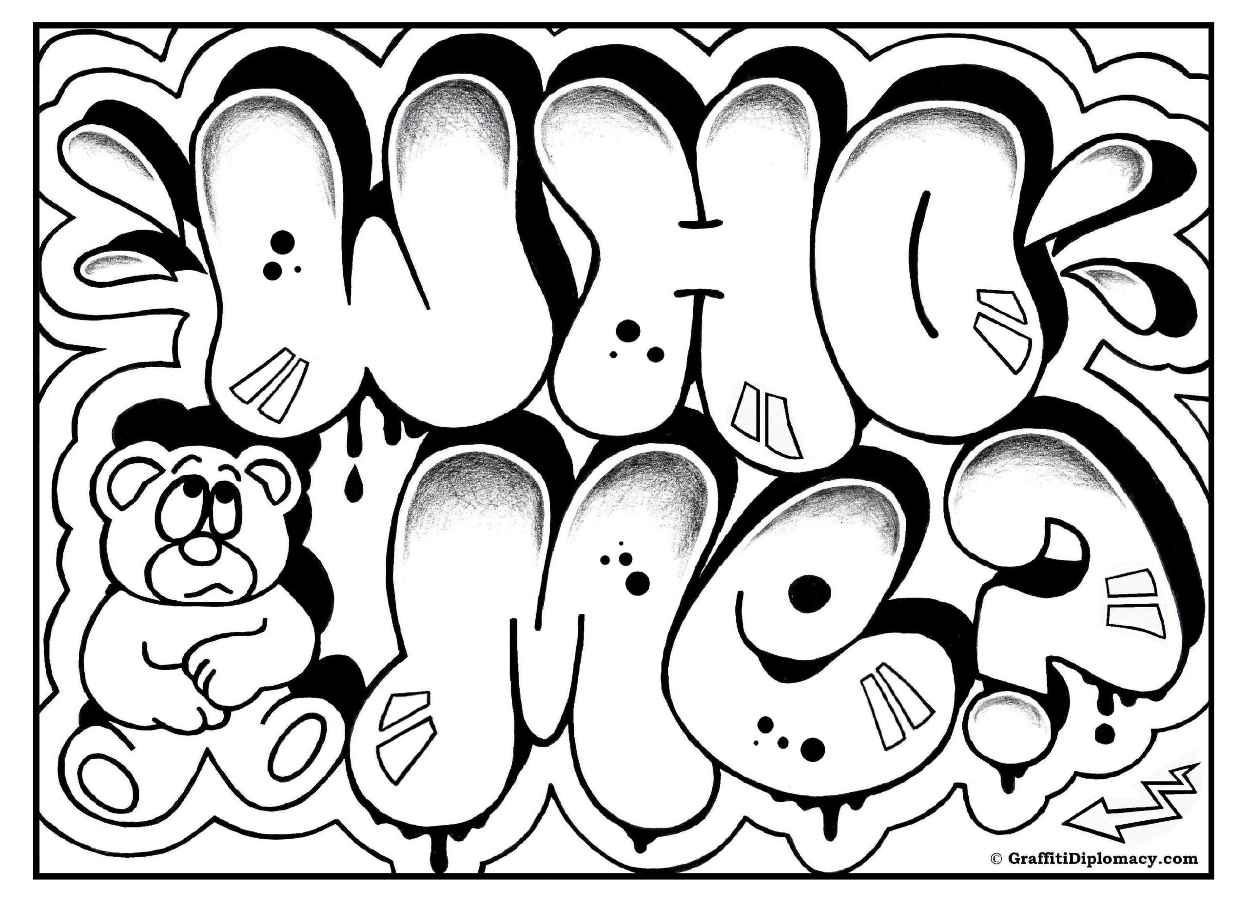 Cool Graffiti Coloring Pages Coloring Home