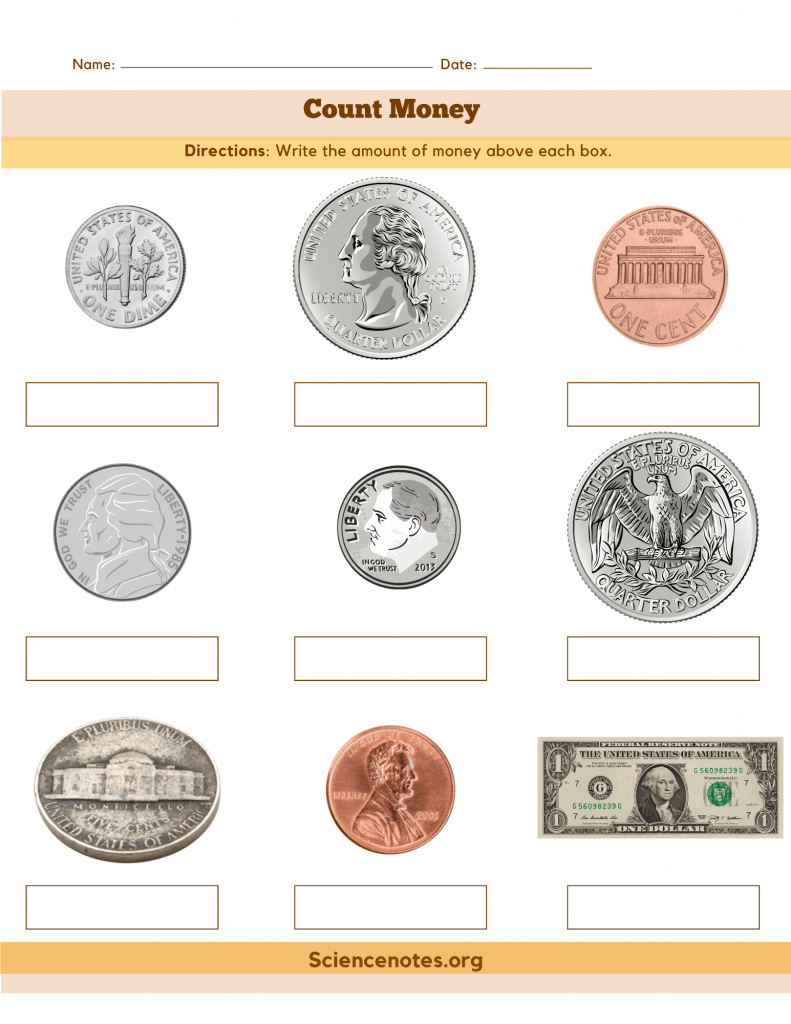 coin worksheets