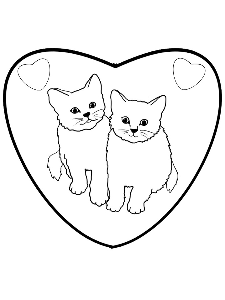 Couple Kitten Coloring Page Free Printable Coloring Pages For Kids