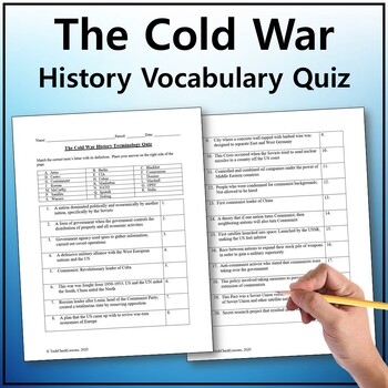 Course Hero Vocabulary Worksheet Cold War Vocabulary Answer