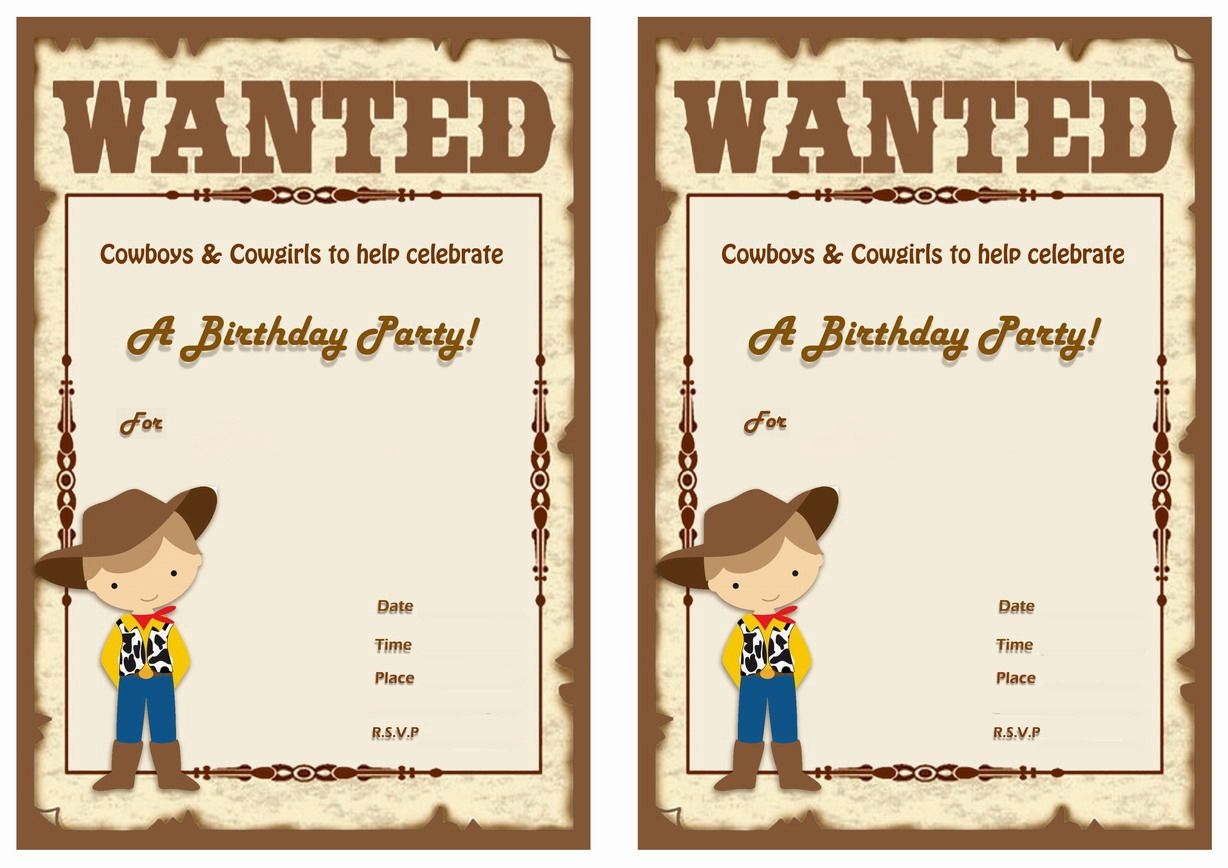 Cowboy Birthday Invitations Templates Free Social Calendar Templates