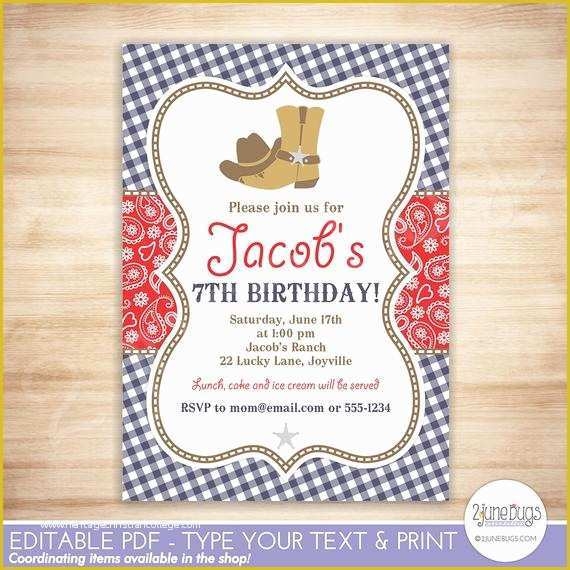 cowboy invitations template free