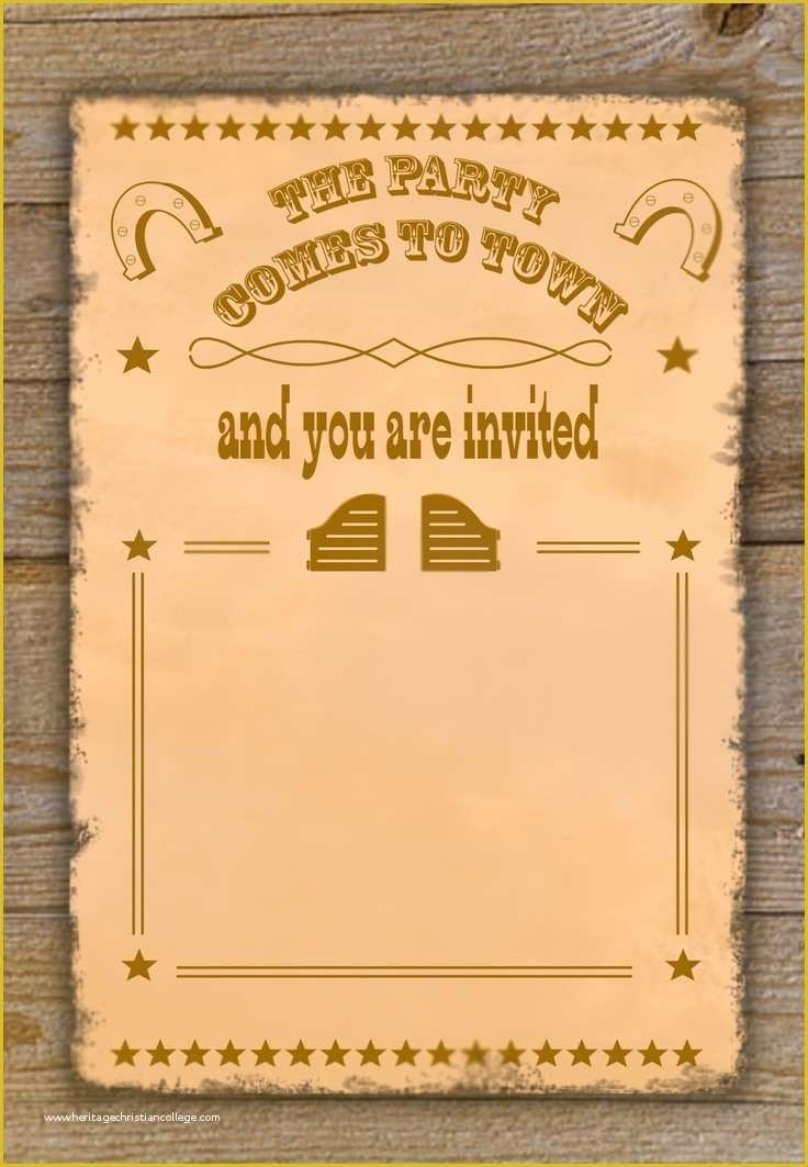 Cowboy Invitations Template Free Of Free Cowboy Birthday Invitations 