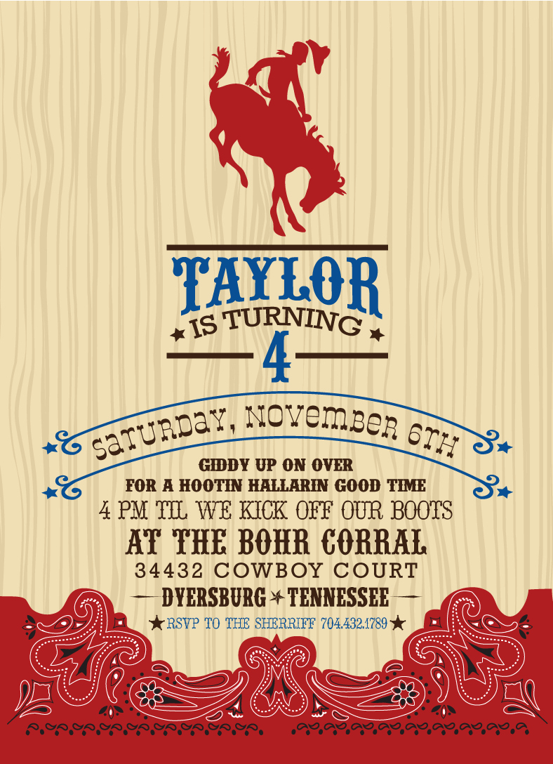 Cowgirl Invitation Template Free Collegio Sanlorenzo Template